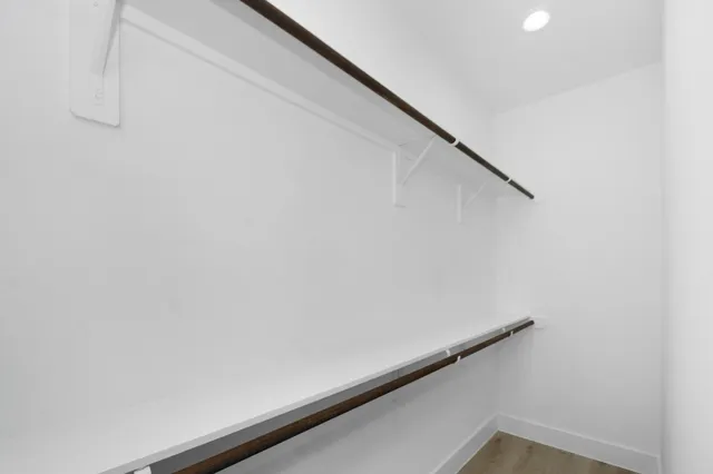 a view of small space with empty racks