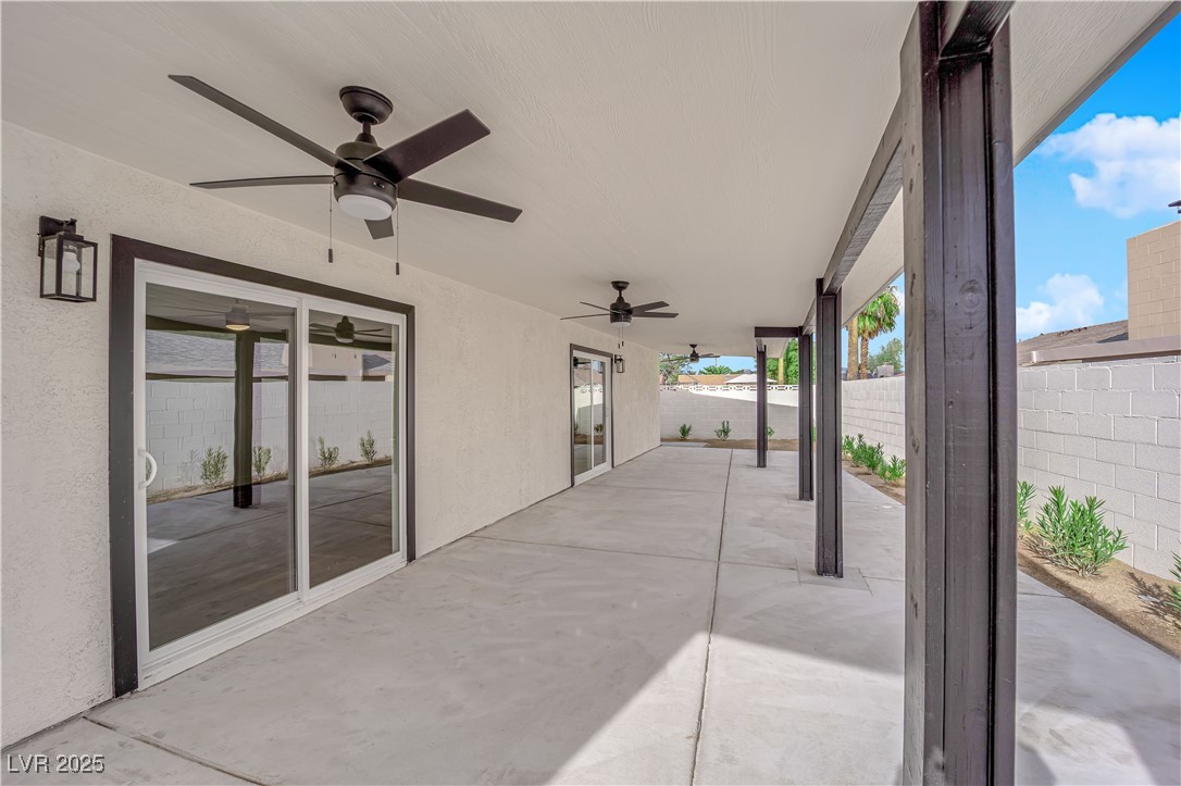 3228 Robin Circle Las Vegas, NV 89121 - Photo 37 of 45 View of patio / terrace with a ceiling fan and a f