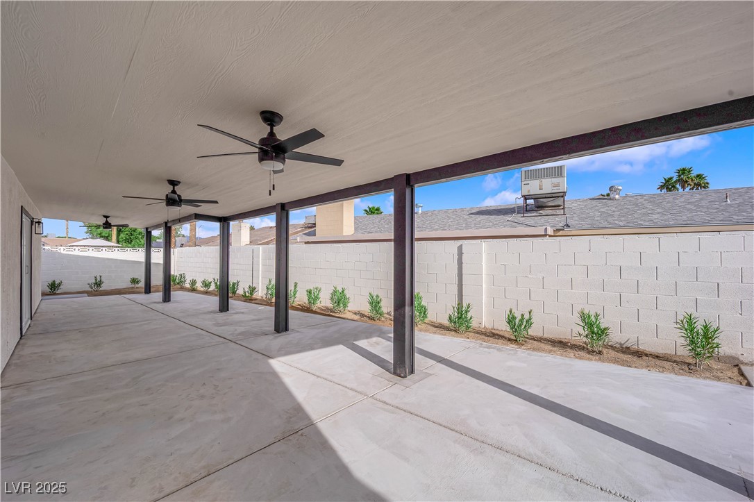 3228 Robin Circle Las Vegas, NV 89121 - Photo 40 of 45 View of patio with a fenced backyard and a ceiling
