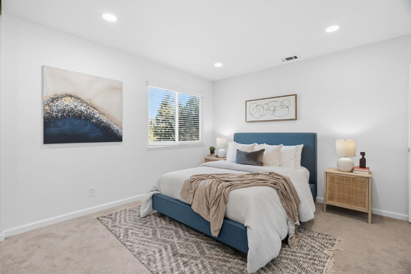 24392 Machado Court Hayward, CA 94541 - Photo 30 of 48 a bedroom with a bed and a painting on the wall