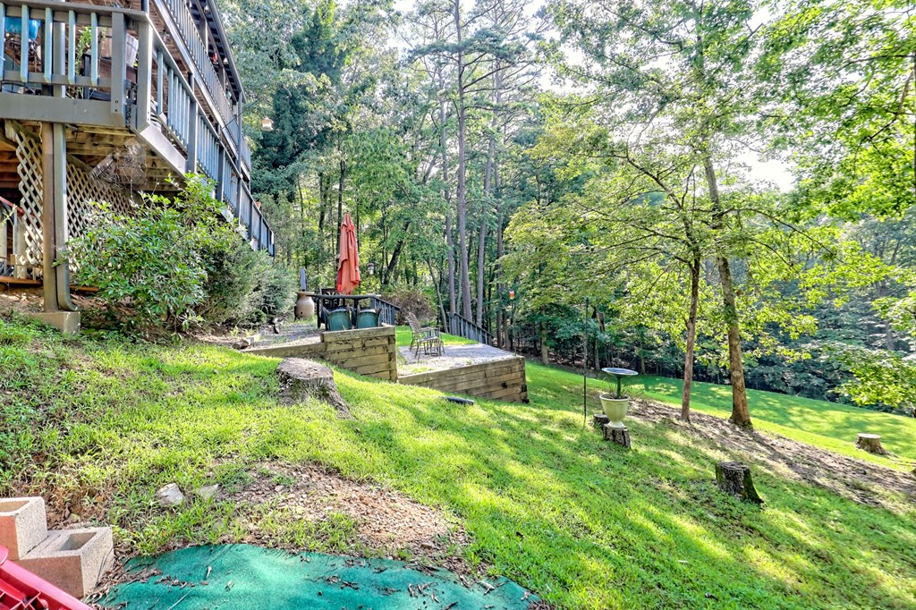 773 Rolling Oaks Road Murphy, NC 28906 - Photo 54 of 72 a view of backyard with swimming pool and green space
