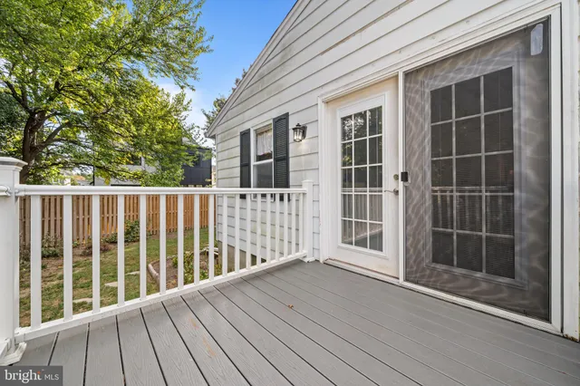 a view of wooden balcony