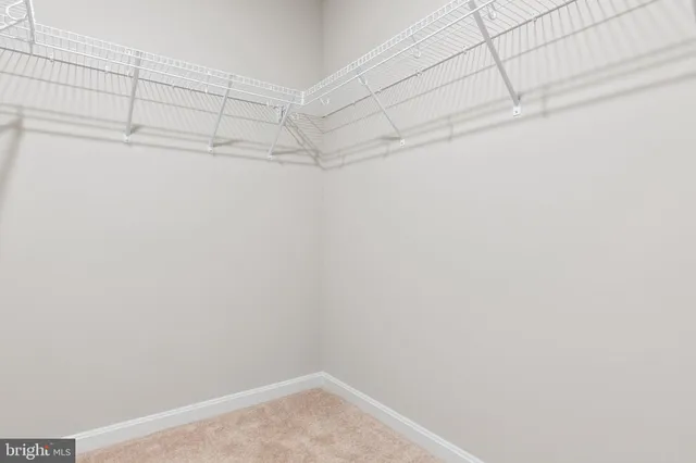 a view of a room with racks on the wall