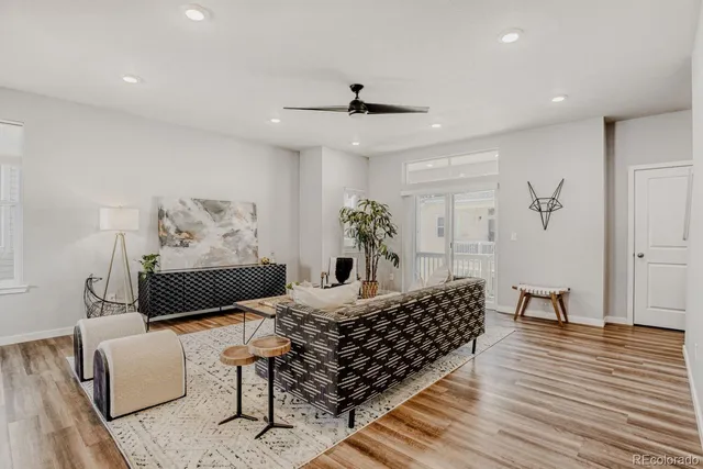 a living room with furniture