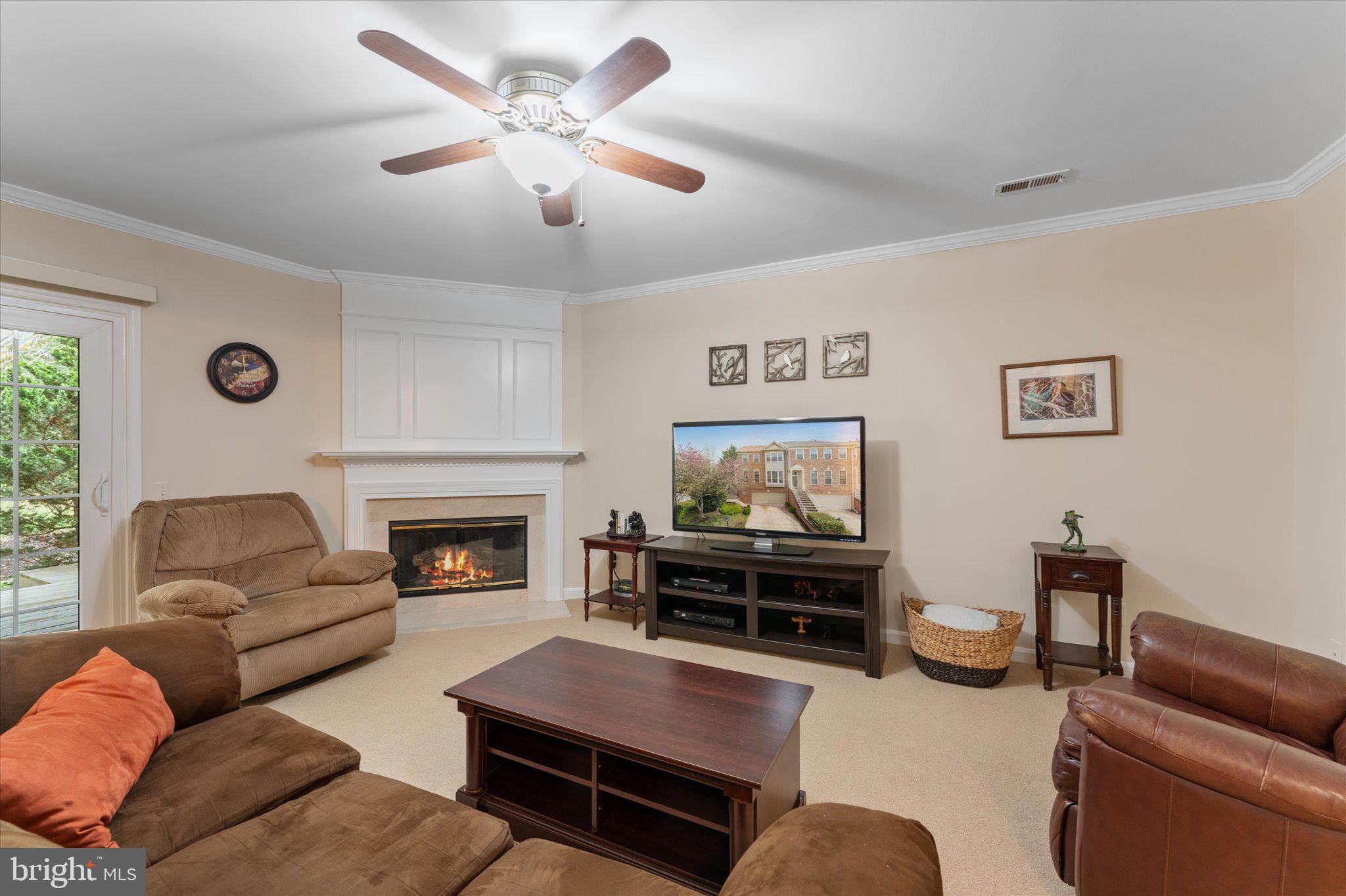 20900 Trinity Square Sterling, VA 20165 - Photo 20 of 46 a living room with furniture a fireplace and a flat screen tv