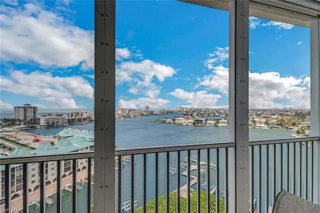 a view of a city view from a balcony