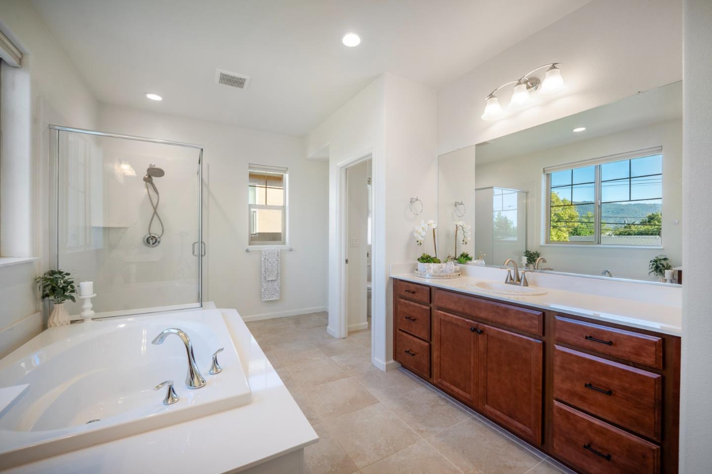 712 Baxter Way Gilroy, CA 95020 - Photo 24 of 37 a spacious bathroom with a tub sink and mirror