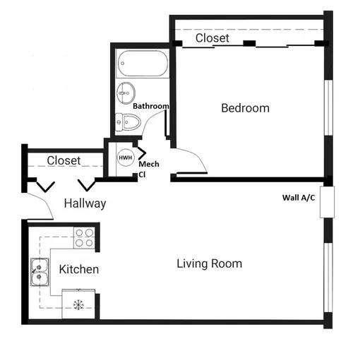 a view of gallery with wooden floor