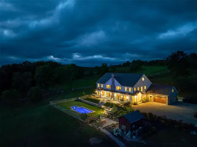 a view of a street with sunset view