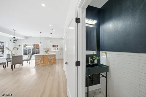 a view of a living room and dining room