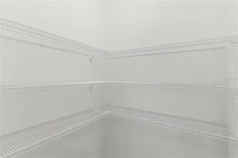 a view of a room with empty racks