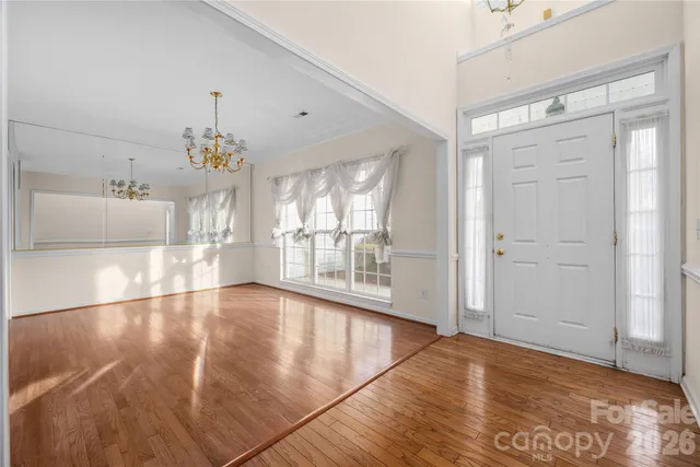 a view of livingroom with wooden floor