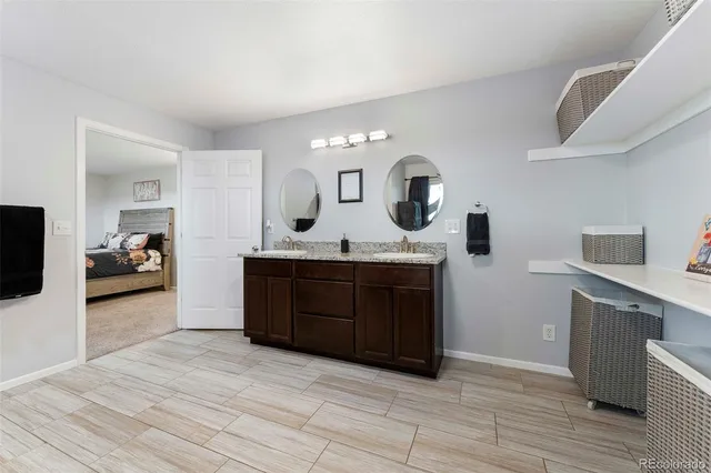 a view of parking garage with cars