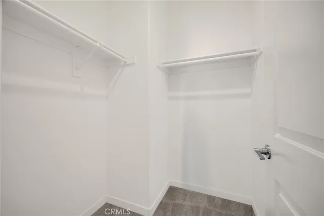 a view of small space with racks on the wall