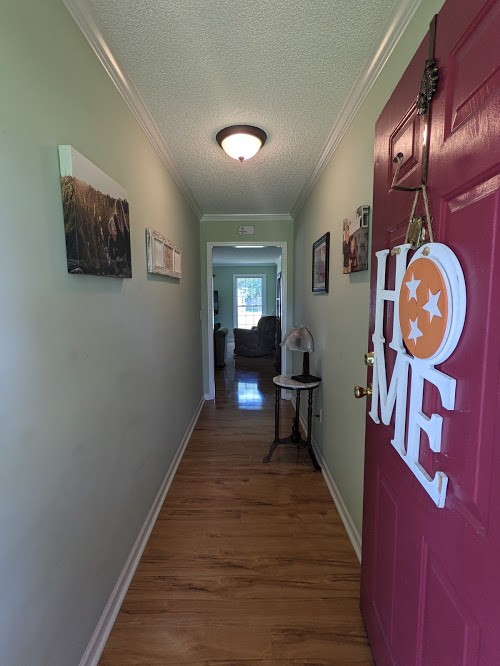 6 Power Station Road Taft, TN 38488 - Photo 12 of 29 a hallway with wooden floor windows and a bookshelf