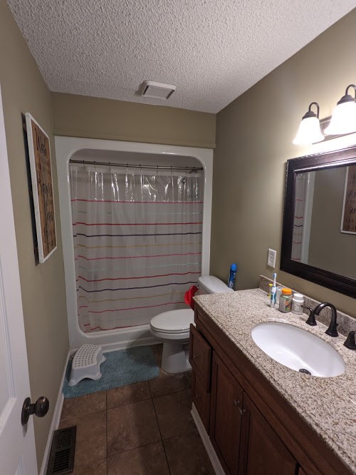 6 Power Station Road Taft, TN 38488 - Photo 27 of 29 a bathroom with a granite countertop sink toilet and shower