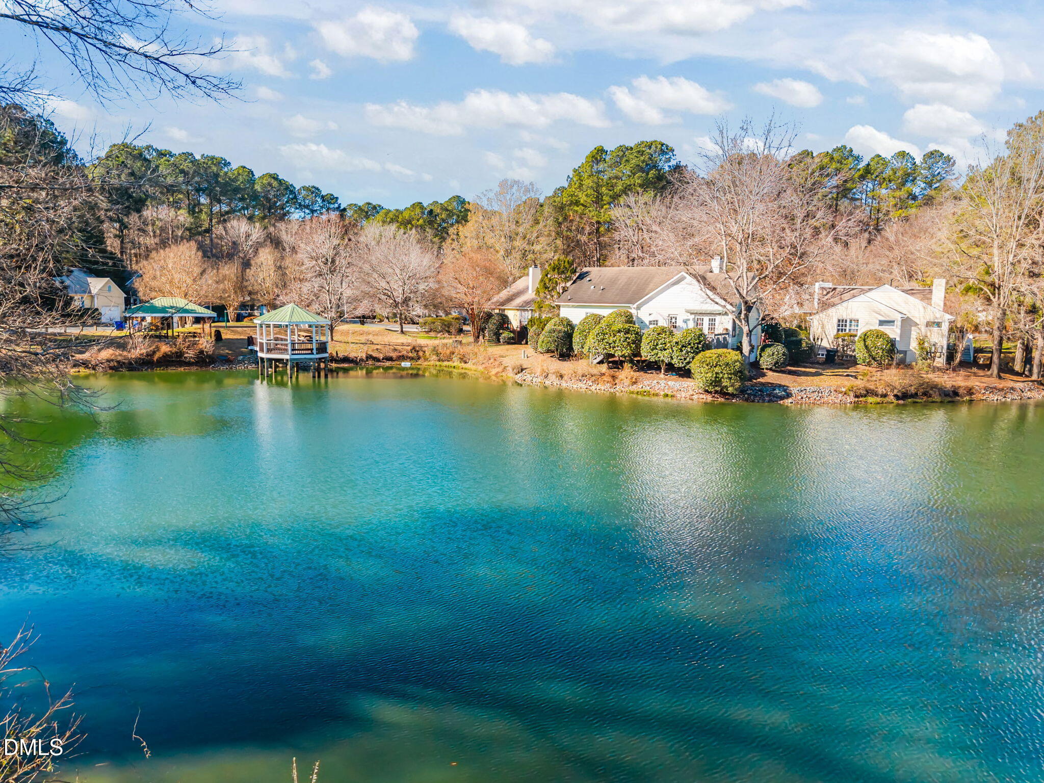 105 Riverbirch Point Carrboro, NC 27510 - Photo 26 of 32 an aerial view of residential houses with outdoor space and lake view