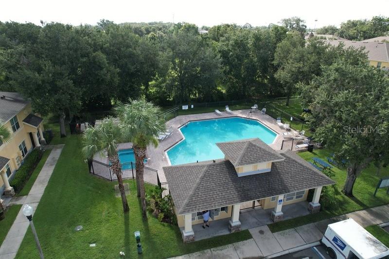 37615 Daliha Terrace Zephyrhills, FL 33542 - Photo 16 of 16 an aerial view of a house with outdoor space swimming pool