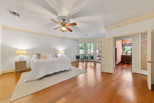 a living room with a large window