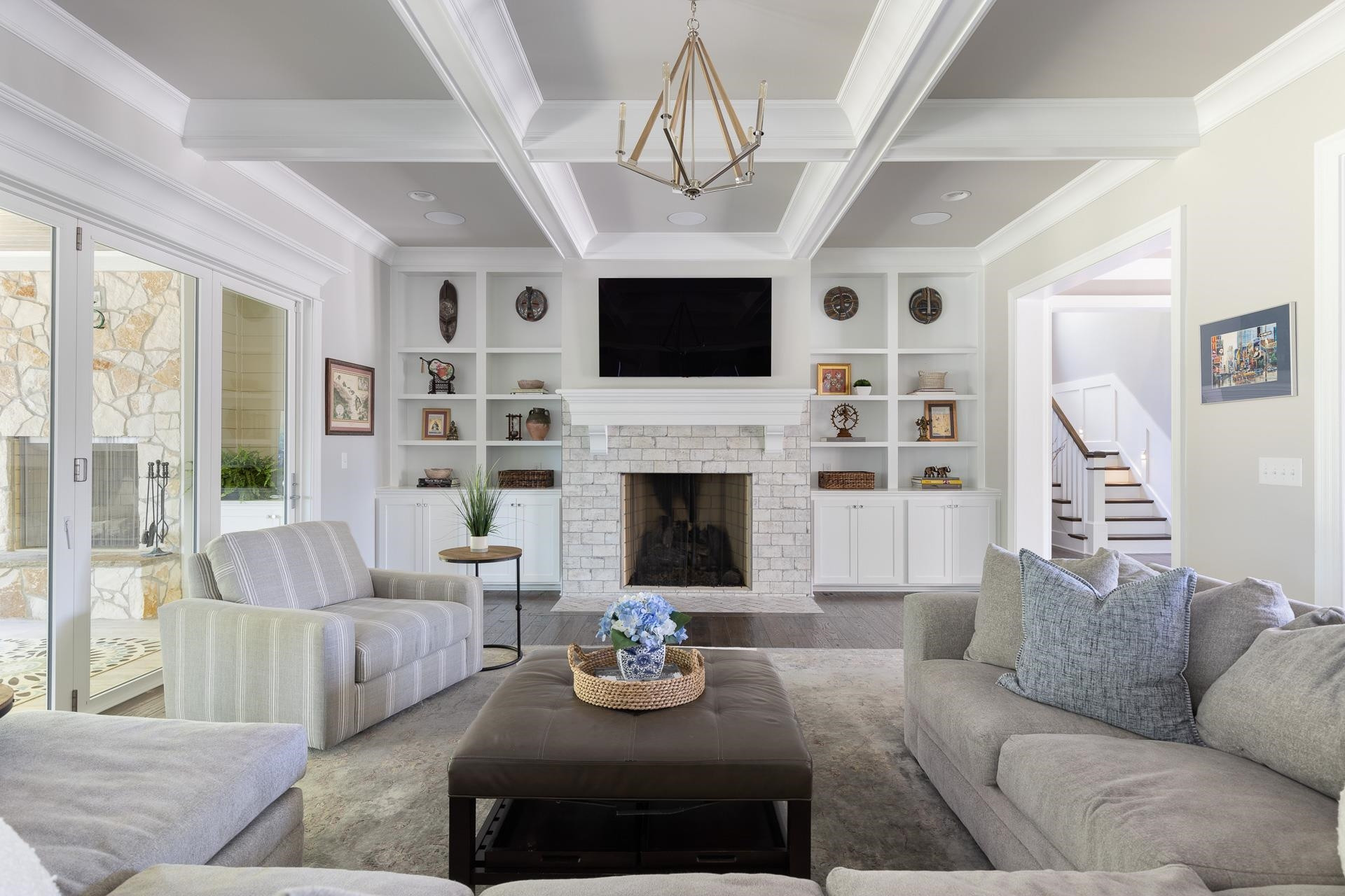 116 Turner Ridge Circle Durham, NC 27713 - Photo 7 of 63 a living room with furniture fireplace and a flat screen tv