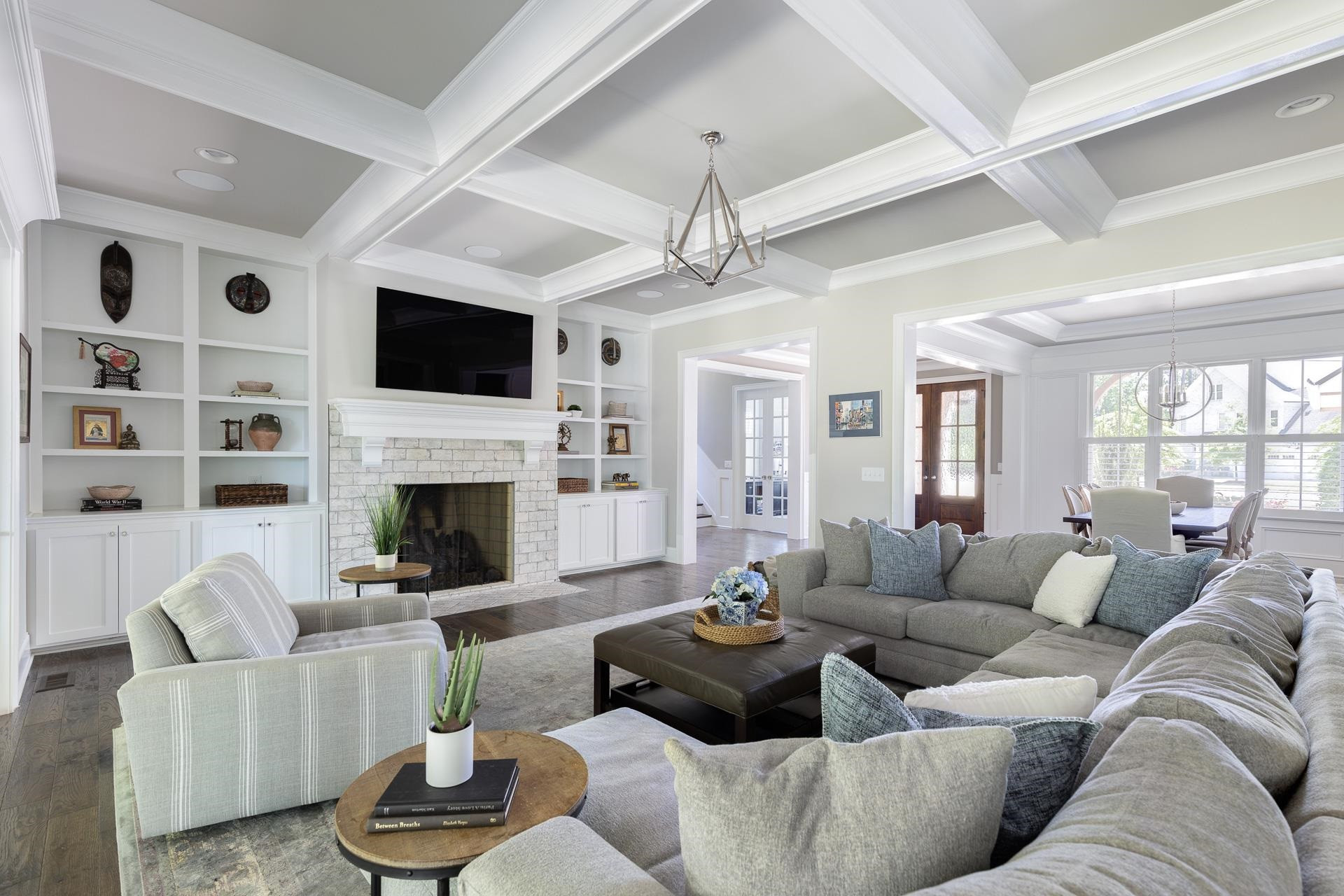 116 Turner Ridge Circle Durham, NC 27713 - Photo 9 of 63 a living room with furniture fireplace and a flat screen tv