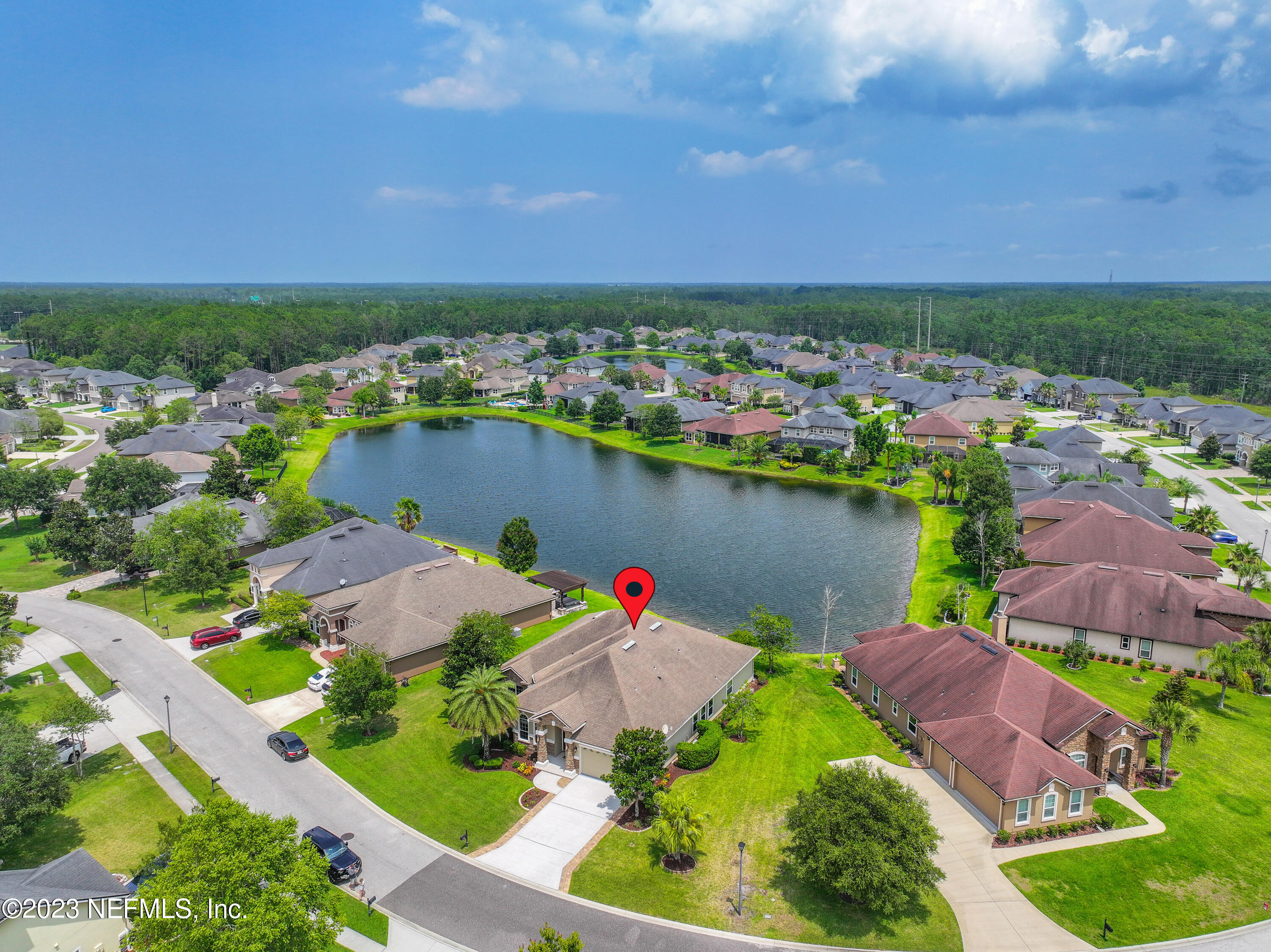 291 Ellsworth Circle St. Johns, FL 32259 - Photo 68 of 72 an aerial view of lake and residential houses with outdoor space