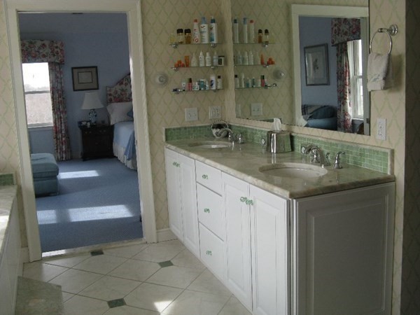 1125 N Road Hardwick, MA 01037 - Photo 34 of 41 a en suite bathroom with a granite countertop sink and a mirror