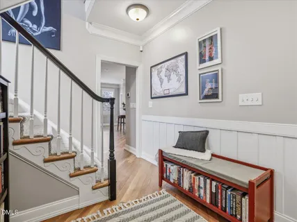 a workspace with furniture and a window