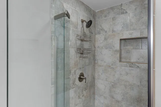 a bathroom with a shower