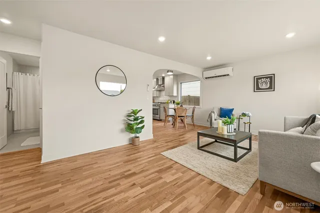 a living room with furniture