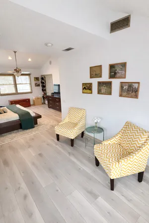 a living room with furniture and a couch