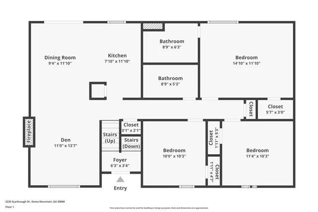 $245,000 | 2235 Scarbrough Drive, Stone Mountain, GA 30088