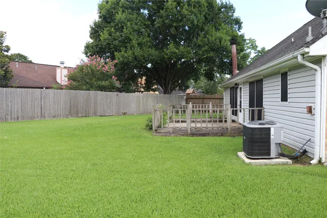 a view of a backyard with a garden