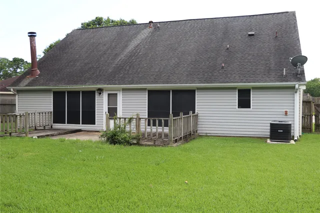 a view of a backyard with a garden