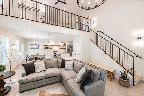 a living room with furniture