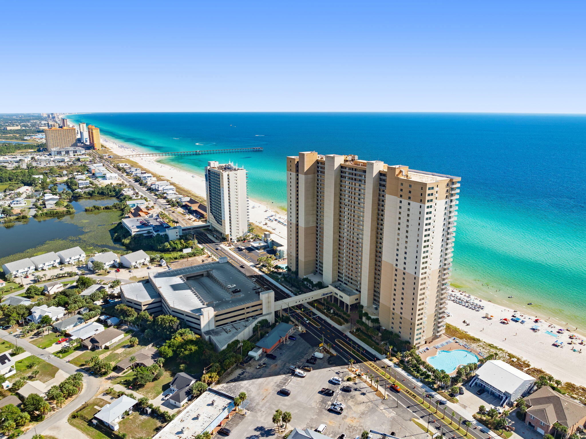 16819 Front Beach Road, Unit 411 Panama City Beach, FL 32413 - Photo 7 of 44 a view of a city with ocean