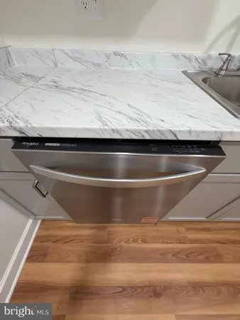 a close view of sink and microwave