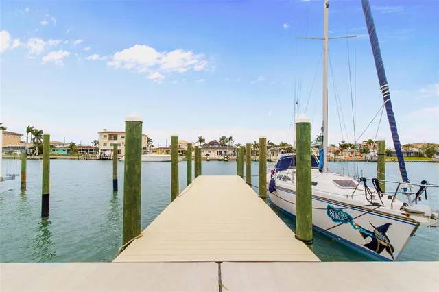 a view of a swimming pool with a lake view