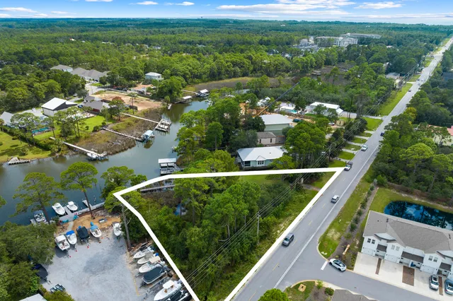 a view of a lake with houses