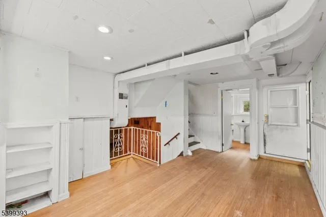 a view of a hallway with closet area