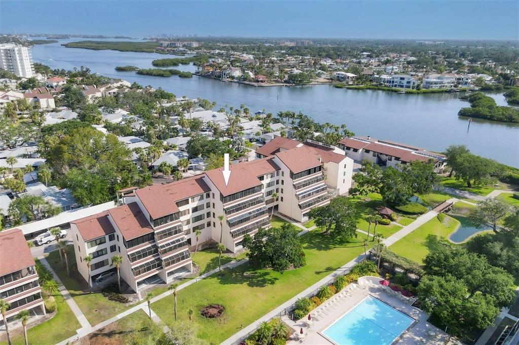 6285 Midnight Pass Road, Unit 403 Sarasota, FL 34242 - Photo 48 of 51 an aerial view of multiple house