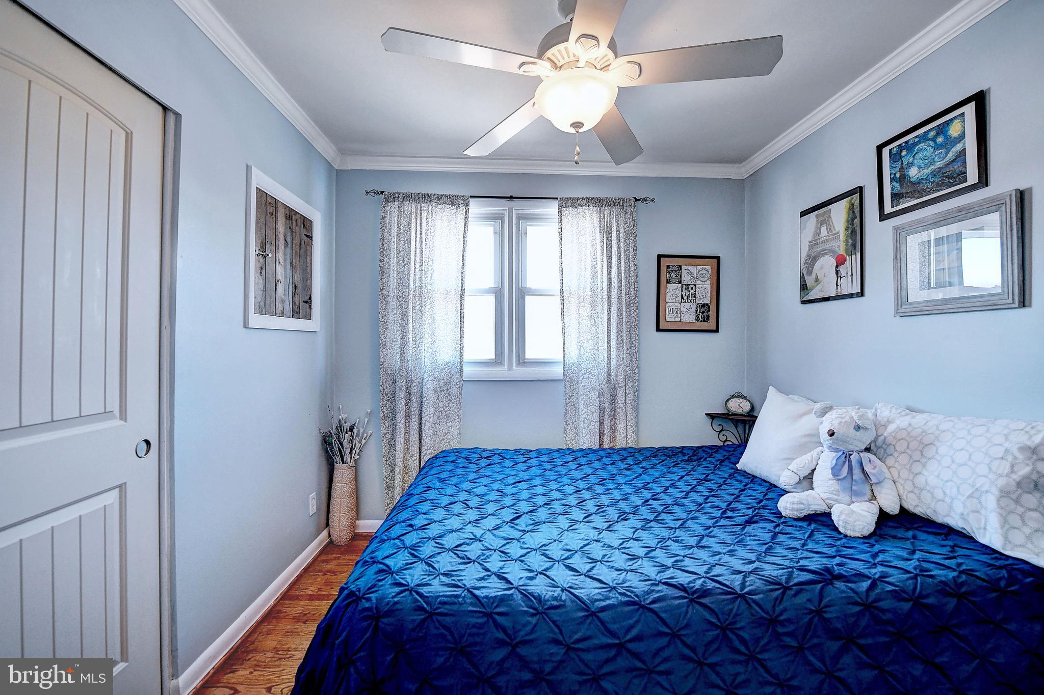 3415 Upton Road Baltimore, MD 21234 - Photo 28 of 35 3rd bedroom with ceiling fan & crown molding