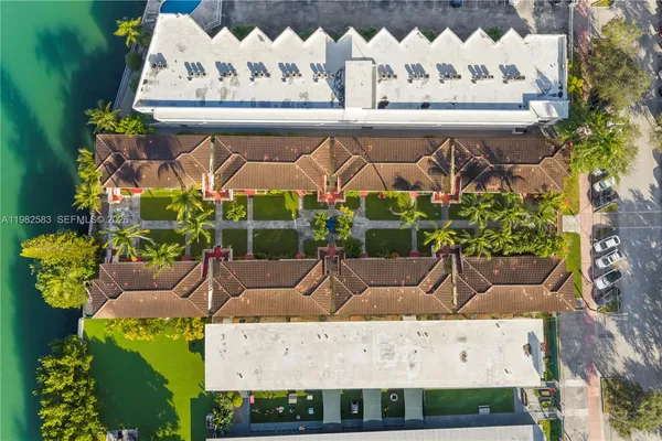 a view of building with outdoor seating and city view