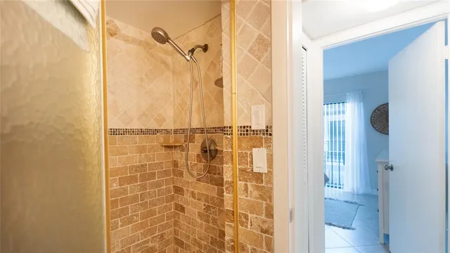 a bathroom with a shower