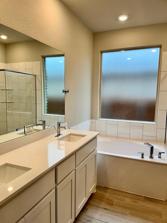 11505 Adare Drive Haslet, TX 76052 - Photo 10 of 17 a bathroom with a sink and a large mirror