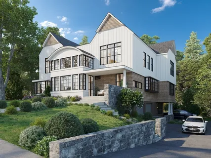 a view of house with yard and green space