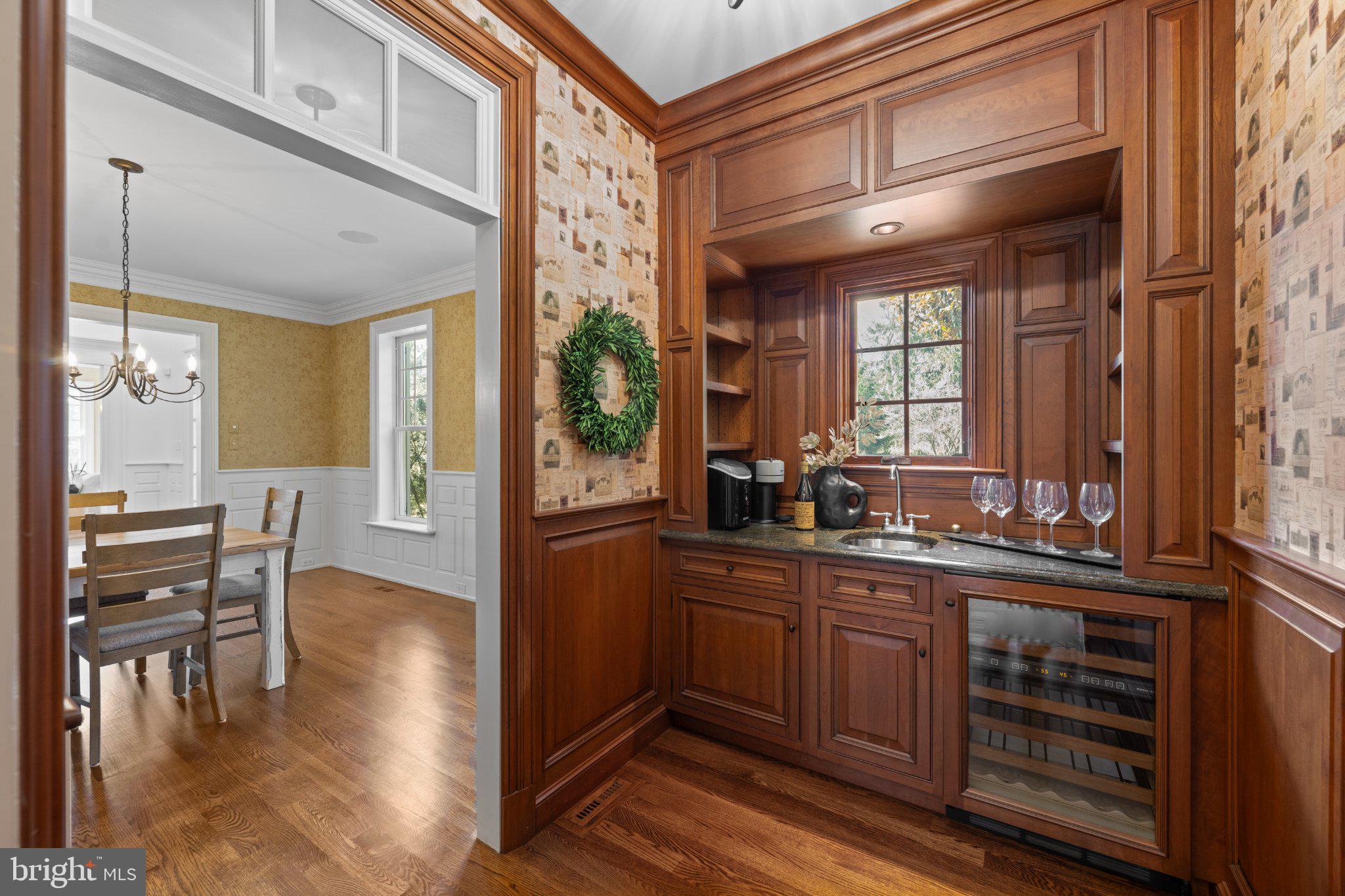 429 Church Road Devon, PA 19333 - Photo 20 of 55 Elegant wood-paneled wet bar nook.