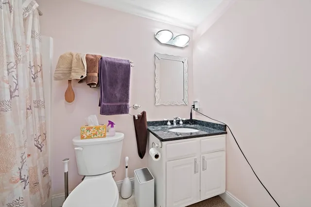 a white toilet sitting next to a bathroom sink
