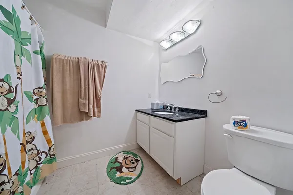 a bathroom with a sink a vanity and a toilet
