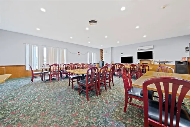 a view of a dining area with furniture